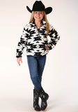 Roper Girls Womens  Polar Fleece  Black White Aztec Polar Fleece Pullover