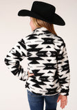 Roper Girls Womens  Polar Fleece  Black White Aztec Polar Fleece Pullover