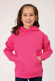 Roper Girls Pink Pullover Hoodie With Front Pocket