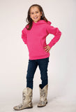 Roper Girls Pink Pullover Hoodie With Front Pocket