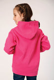 Roper Girls Pink Pullover Hoodie With Front Pocket