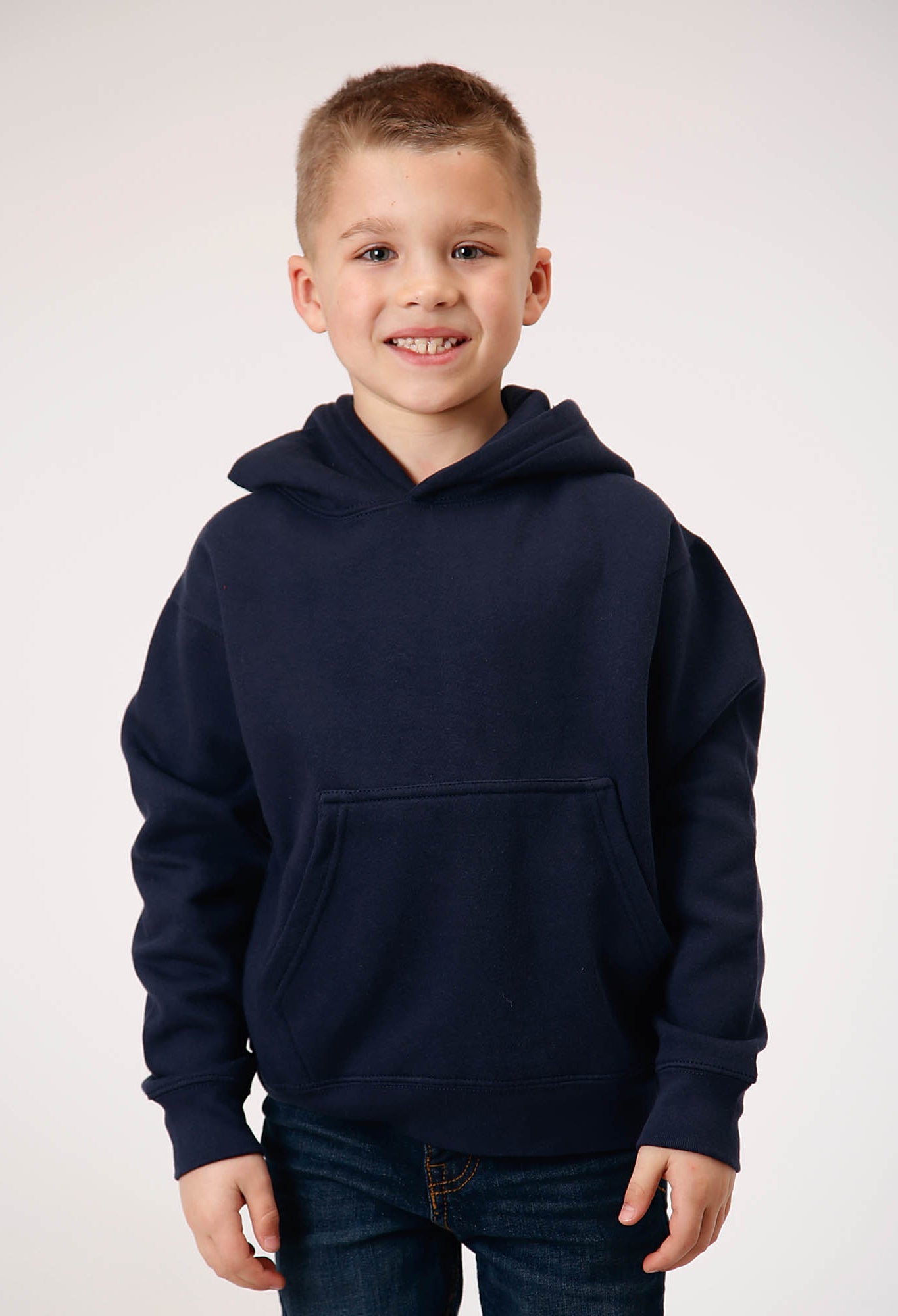 Roper Boys Navy Pullover Hoodie With Front Pocket