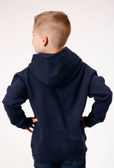 Roper Boys Navy Pullover Hoodie With Front Pocket