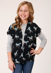 Roper Girls  Wild Horse Print Rayon Cardigan