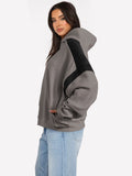 Contrast Dropped Shoulder Long Sleeve Hoodie