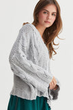 HYFVE Cable Knit V-Neck Sweater - Trendsi