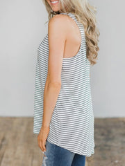 High-Low Striped Tank Trendsi