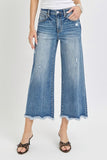 Risen High Rise Cropped Flare Jeans - Trendsi