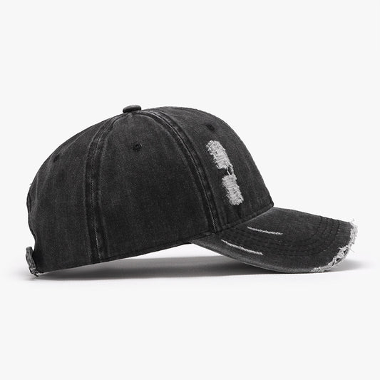 Distressed Adjustable Cotton Baseball Cap Trendsi