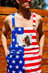 The Screamin' Eagles | American Flag Short Overalls