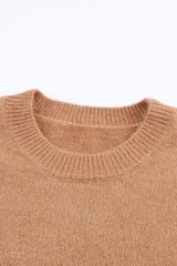 Color Block Round Neck Dropped Shoulder Sweater