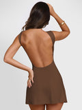 Backless Wide Strap Mini Dress - Trendsi