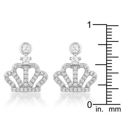 0.5 Ct Rhodium Crown CZ Earrings - JGI