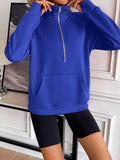 Ivy Lane Half Zip Raglan Sleeve Sweatshirt - Trendsi