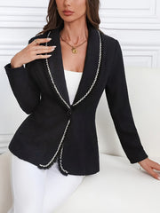 Single-Breasted Lapel Collar Blazer