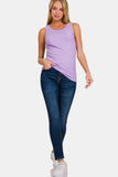 Zenana Ribbed Round Neck Tank - Flyclothing LLC