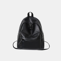 PU Leather Zip Backpack Bag - Trendsi