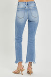 RISEN Full Size Frayed Hem Cropped Straight Jeans - Trendsi