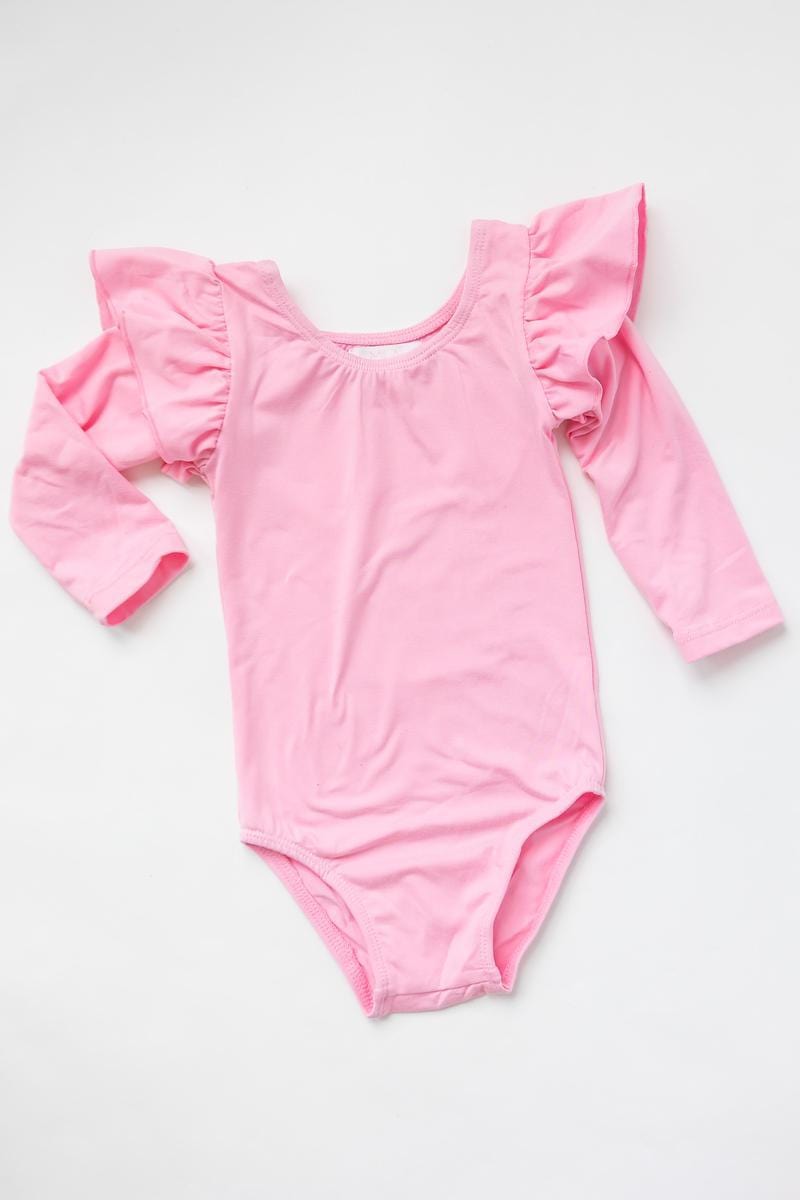 Bubblegum Pink L/S Flutter Sleeve Leotard - Mila & Rose ®