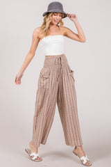 SAGE + FIG Cotton Gauze Wash Stripe Pants Trendsi