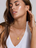 18K Gold-Plated Stainless Steel Double-Layered Necklace - Trendsi