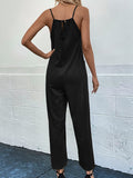 Pocketed Spaghetti Strap Wide Leg Jumpsuit - Flyclothing LLC