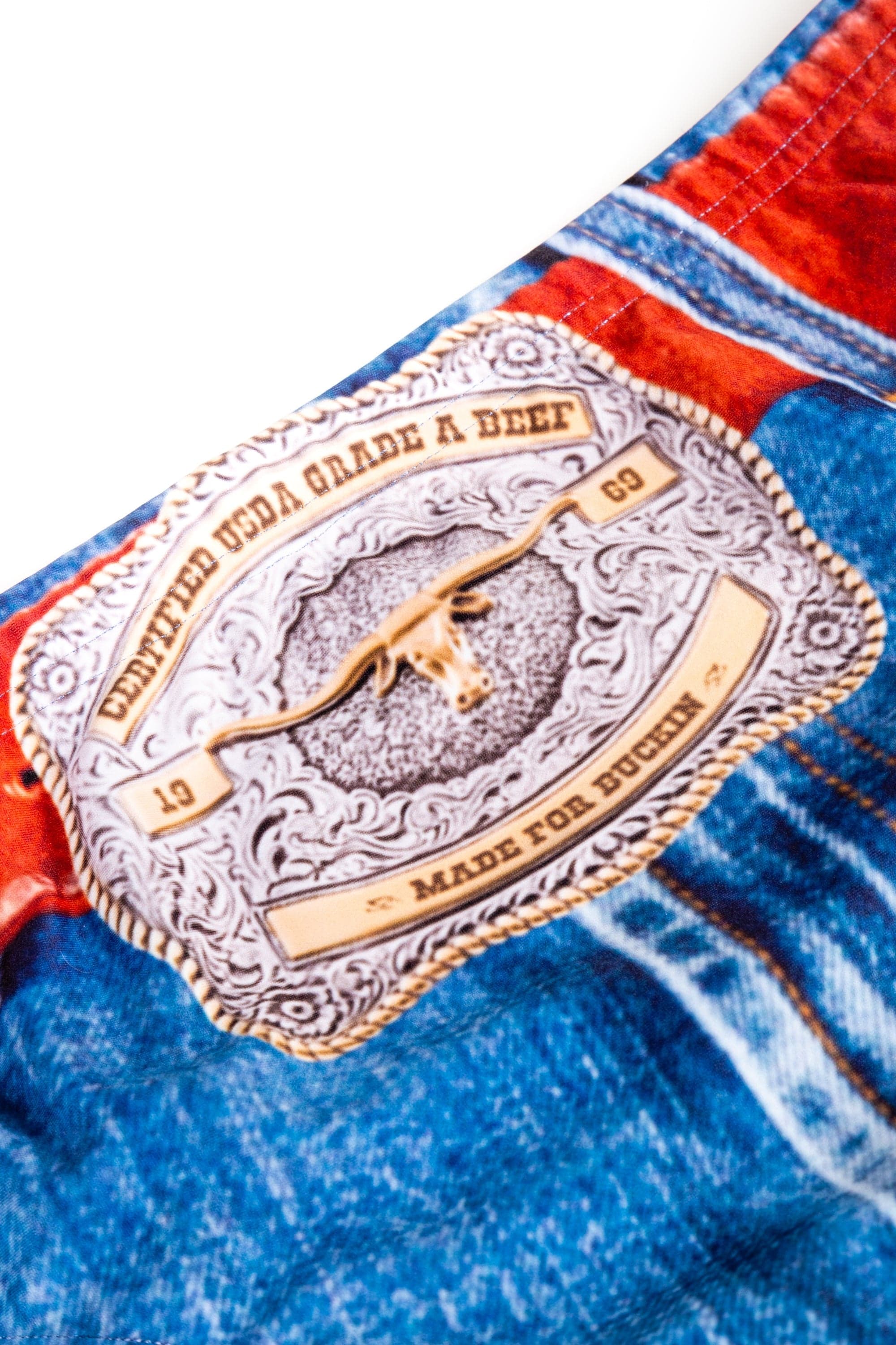 The Ranch Hand | Western Denim Printed Swim Brief - Shinesty