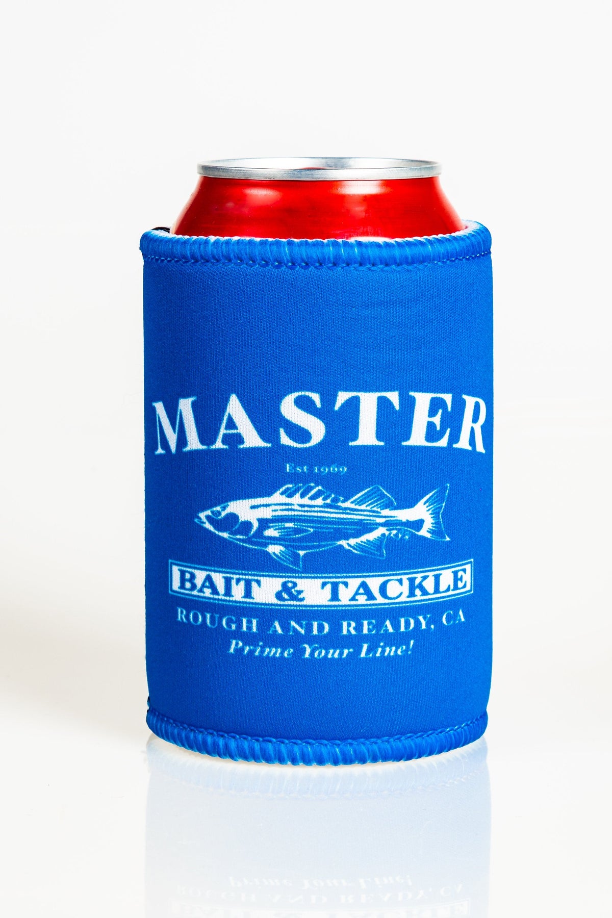 The Master Baiter | Blue Spoof Coozie