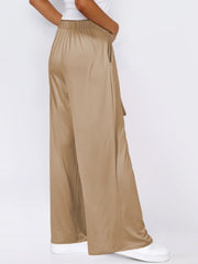 Tied Wide Leg Pants with Pockets