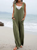 Full Size Wide Strap Jumpsuit with Pockets - Trendsi