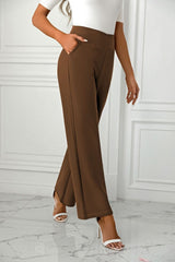 High Waist Straight Leg Pants - Trendsi