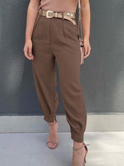 High Waist Cropped Pants - Flyclothing LLC