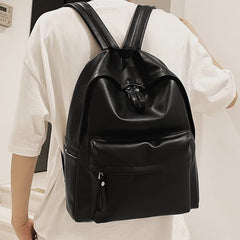 PU Leather Zip Backpack Bag - Trendsi