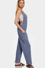 Zenana Pocketed Wide Strap Jumpsuit Trendsi