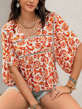 Printed Half Sleeve Blouse - Trendsi