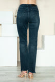 Judy Blue Full Size Button Fly Hem Destroy Straight Jeans - Trendsi