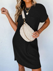 Round Neck Short Sleeve Mini Dress Trendsi