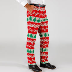 The Red Ryder | Knit Print Christmas Suit Pants