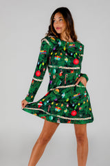 The Christmas Tree Camo | Christmas Tree Print Skater Dress