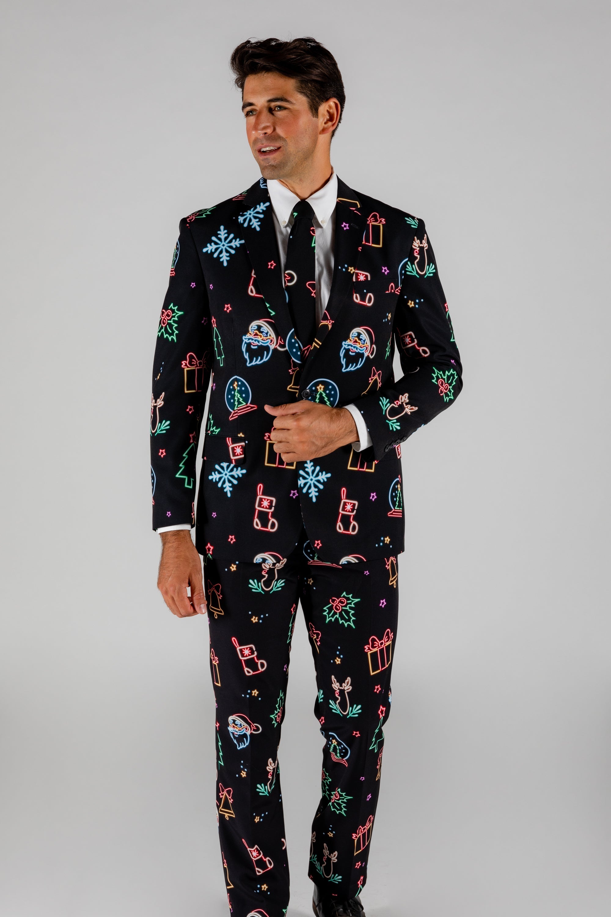 The Naughty Neon Noel | Neon Lights Christmas Suit - Shinesty