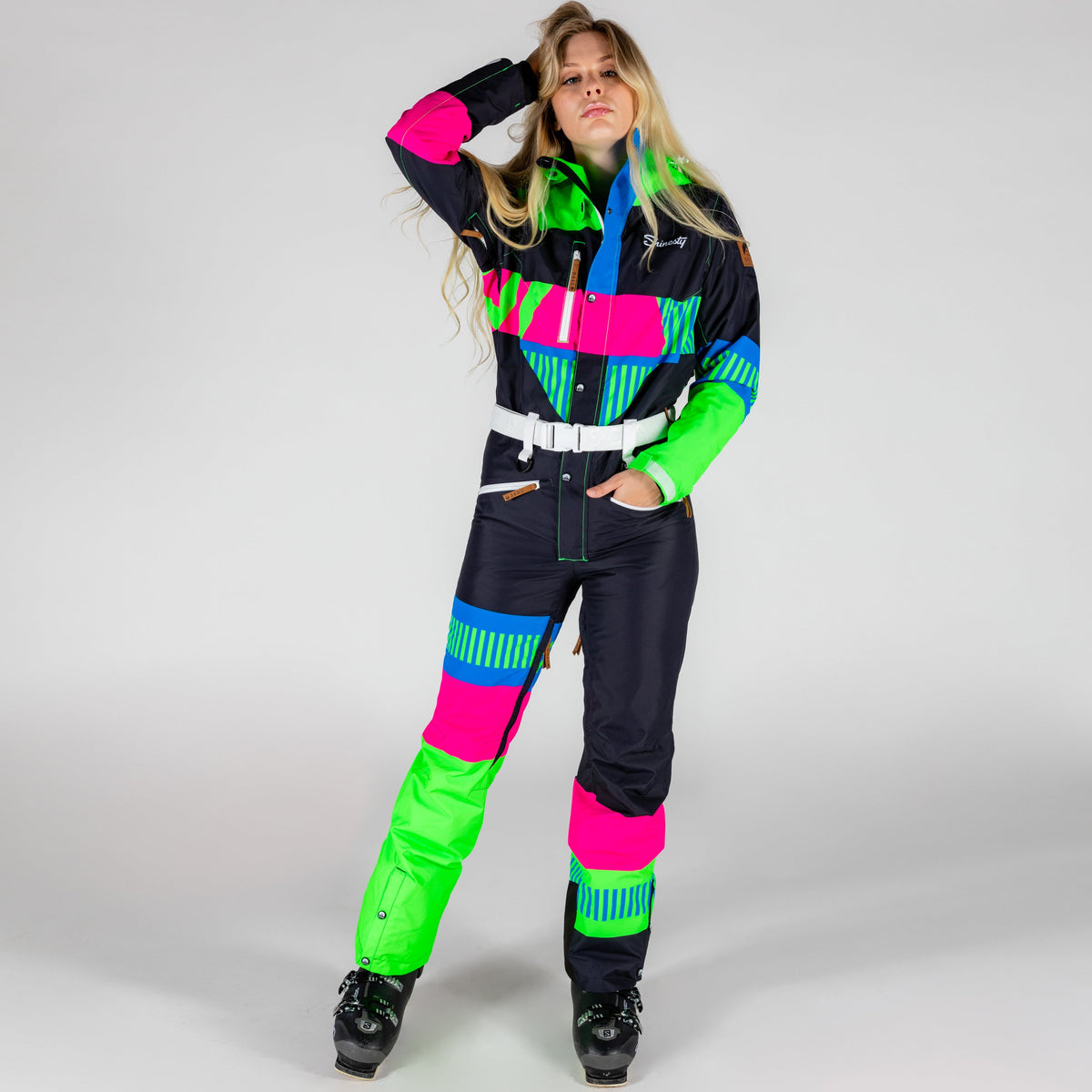 The Steep And Deep | Retro Black Women's One Piece Ski Suit