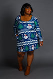 The Eggnog Aficionado | Snowman Print Christmas Skater Dress - Shinesty