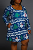 The Eggnog Aficionado | Snowman Print Christmas Skater Dress - Shinesty