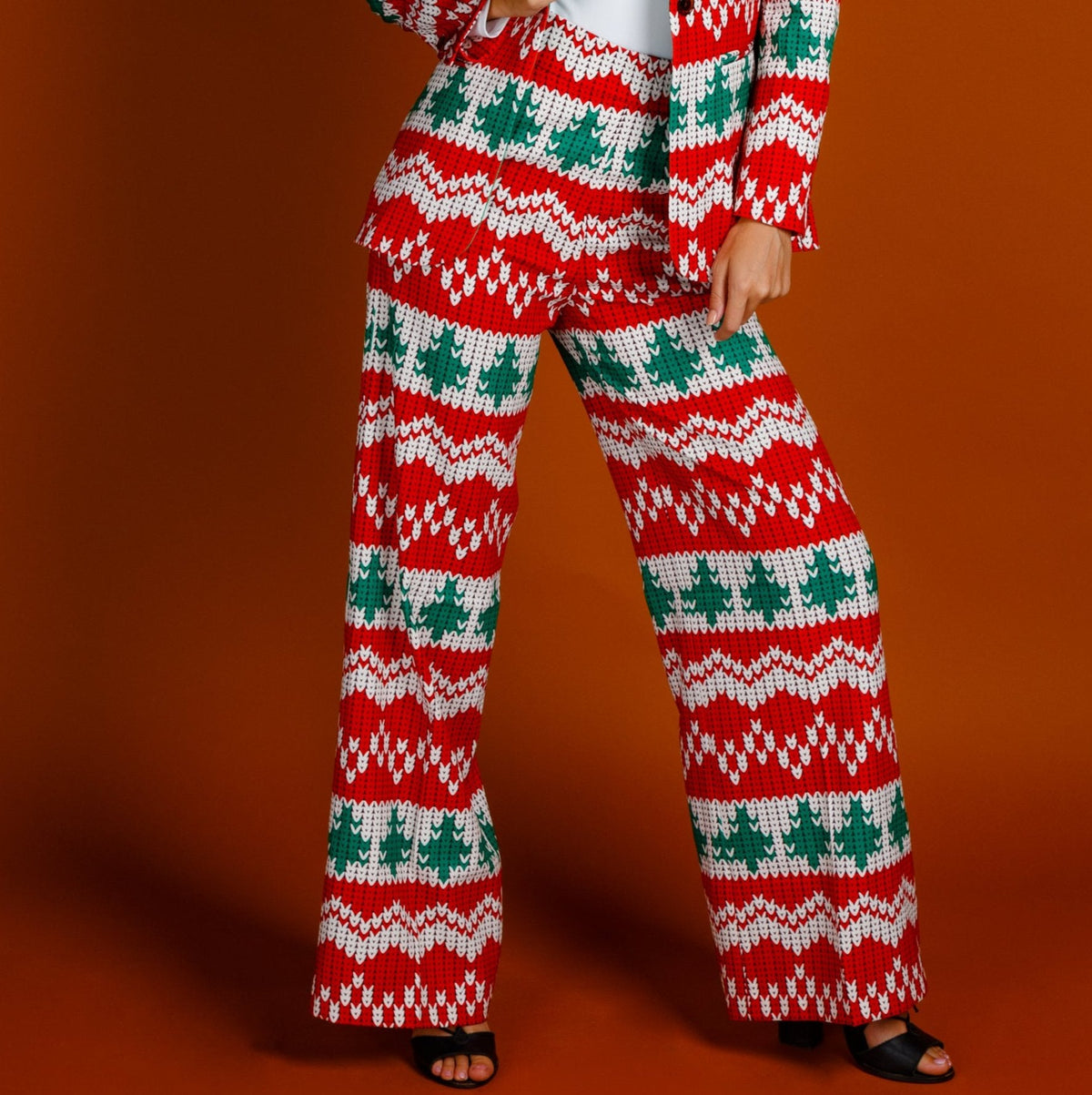 The Red Ryder | Women's Knit Print Christmas Pant