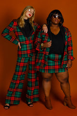 The Lincoln Log Love Lady | Women's Green Plaid Christmas Suit