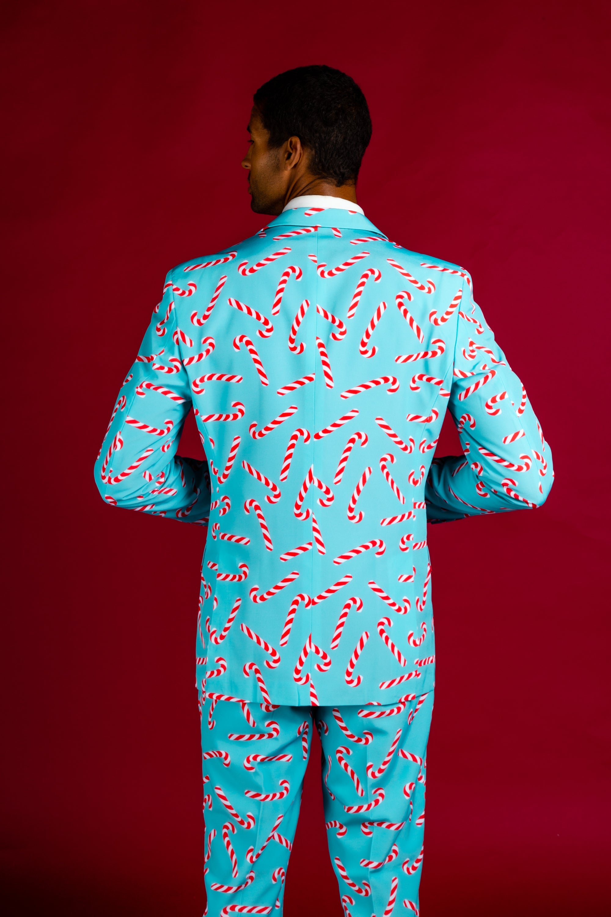 The Peppermint Pimp Canes | Candy Cane Print Christmas Suit