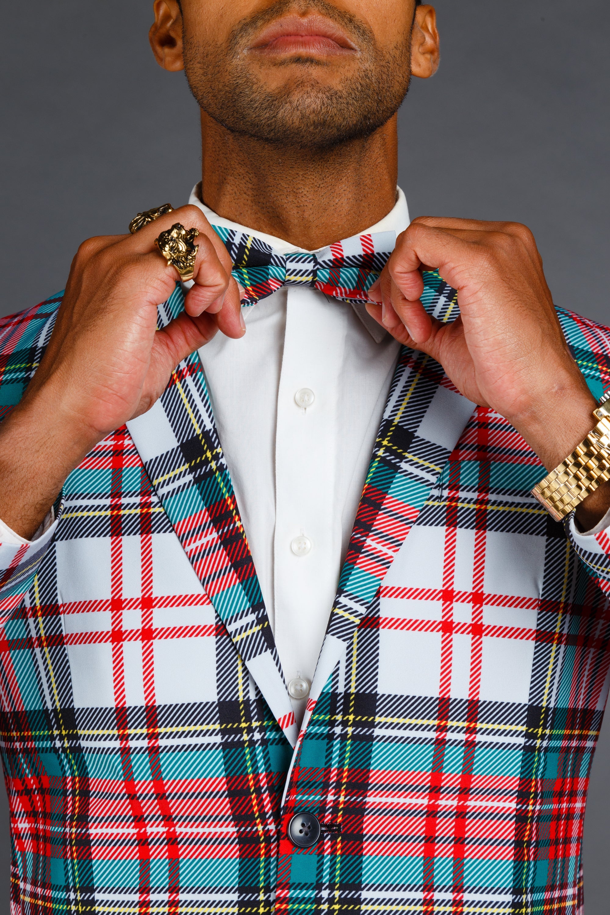 The Scotch on the Rocks | White Plaid Christmas Suit