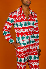 The Red Ryder | Men's Knit Print Christmas Flight Suit