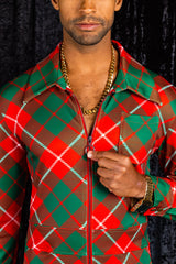 The Poinsettia Playboy | Red Plaid Christmas Flight Suit