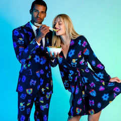 The Latke'd & Loaded | Neon Hanukkah Wrap Dress